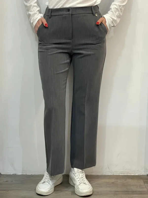 Souvenir - Pantalone Trombetta Tasca a filo – Grigio