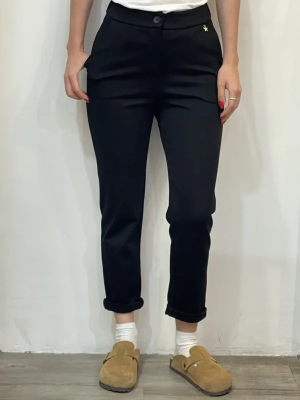 Souvenir - Pantalone Elasticizzato Elegante – Nero