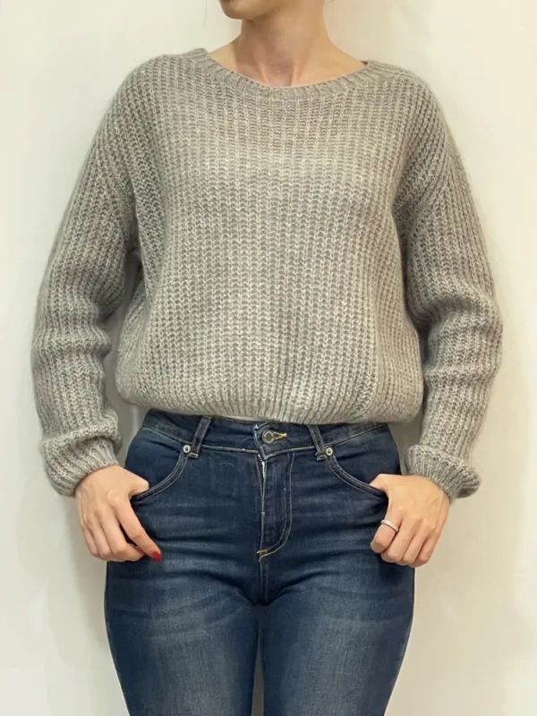 Souvenir- Maglia Mohair Corta - Grigio