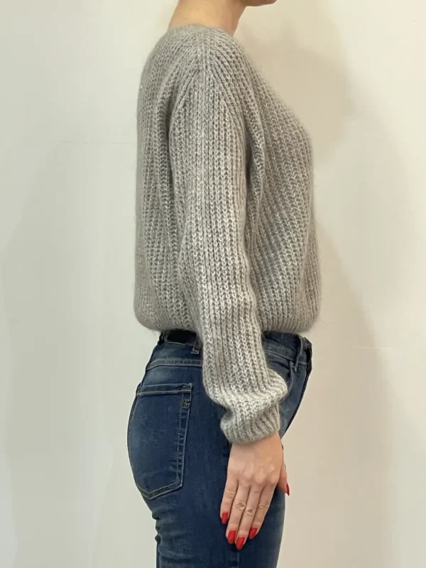 Souvenir- Maglia Mohair Corta - Grigio - immagine 2