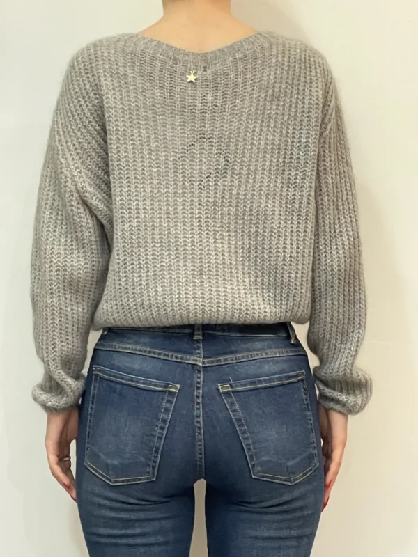 Souvenir- Maglia Mohair Corta - Grigio - immagine 3