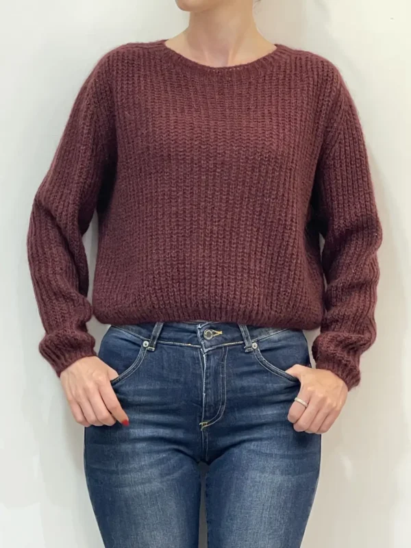 Souvenir - Maglia Mohair Corta - Bordeaux