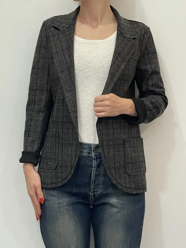 Floor 26 – Blazer fantasia quadri Grigio – marrone