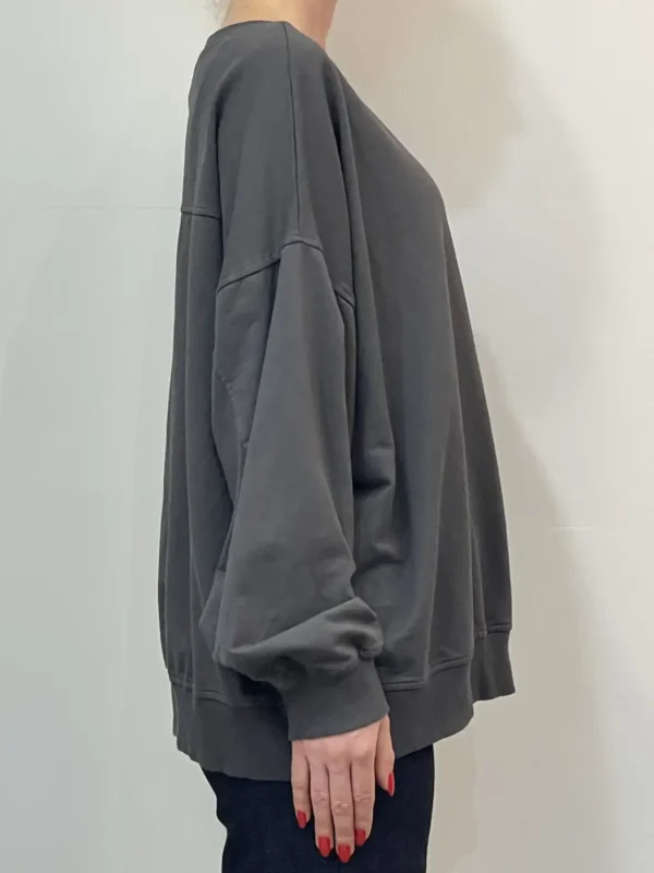 Felpa cotone garzato - Grigio - immagine 2