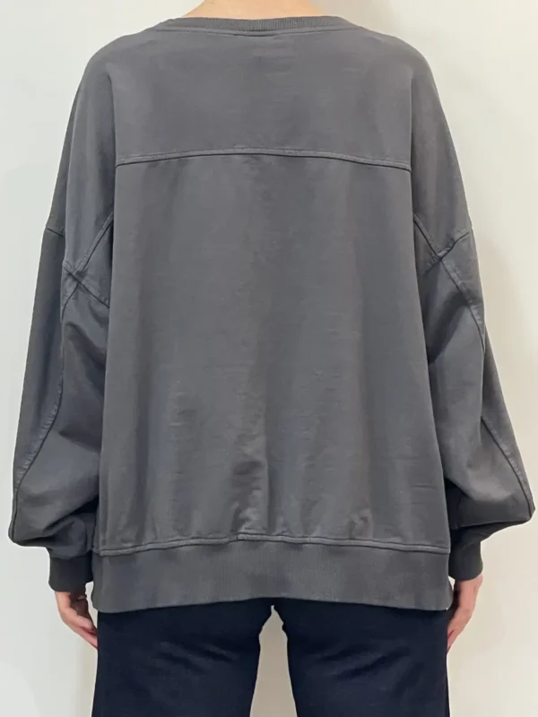 Felpa cotone garzato - Grigio - immagine 3