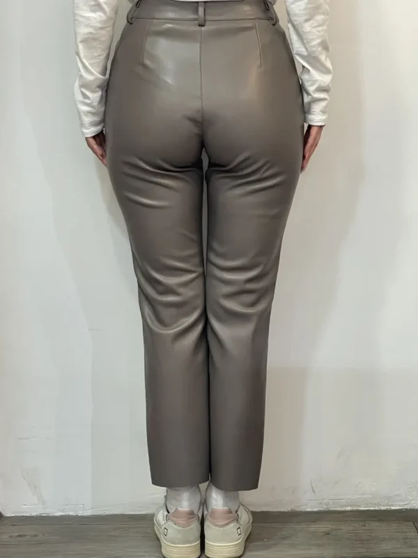 Motel - Pantalone trombetta  ecopelle - Grigio - immagine 2