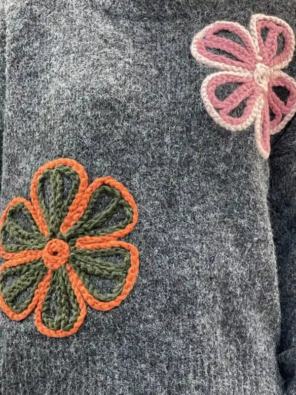 Floor 26 - Maglia  2 fiori - Grigio - immagine 3