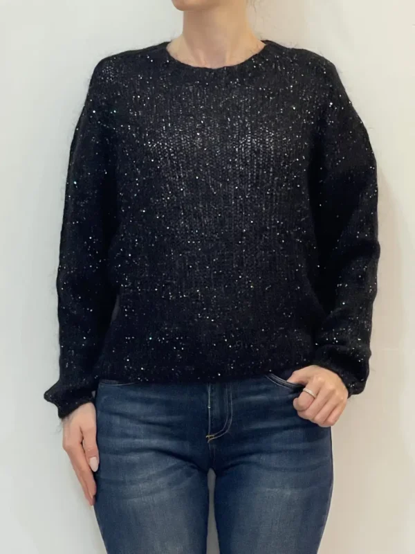 Floor 26 – Maglia micropaillettes – Nero
