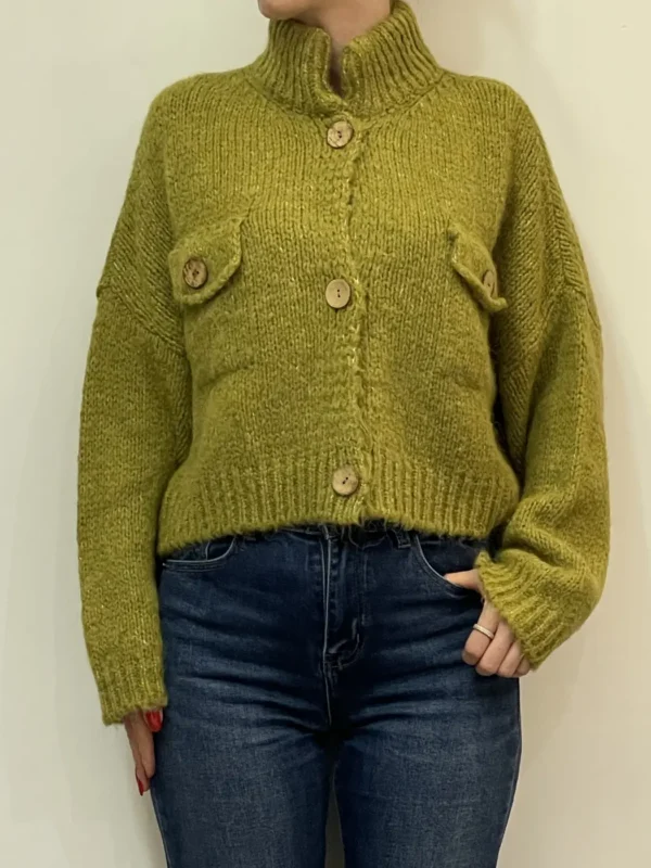 Floor 26 - Maglia cardigan - taschine - Lime