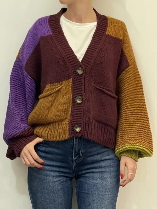 Floor26 - Maglia cardigan - 3 colori - Bordeaux