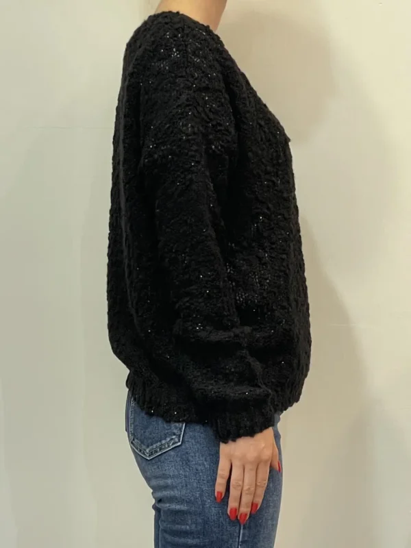 Floor 26 - maglia lana mohair -vu bouclè - Nero - immagine 2