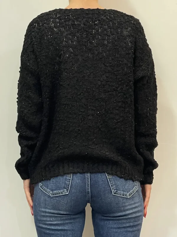 Floor 26 - maglia lana mohair -vu bouclè - Nero - immagine 3