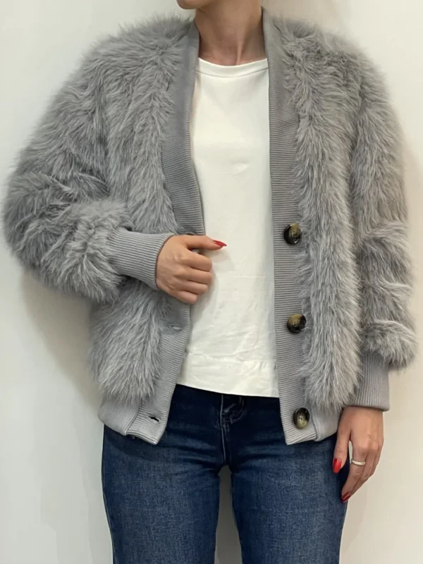 Floor 26 - Cardigan ecopelliccia - Grigio