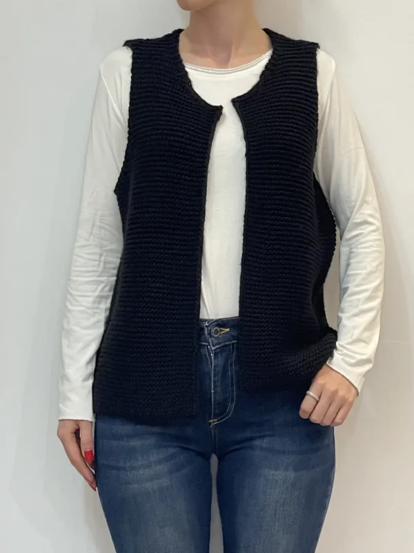 Angè - Gilet maglia - Nero