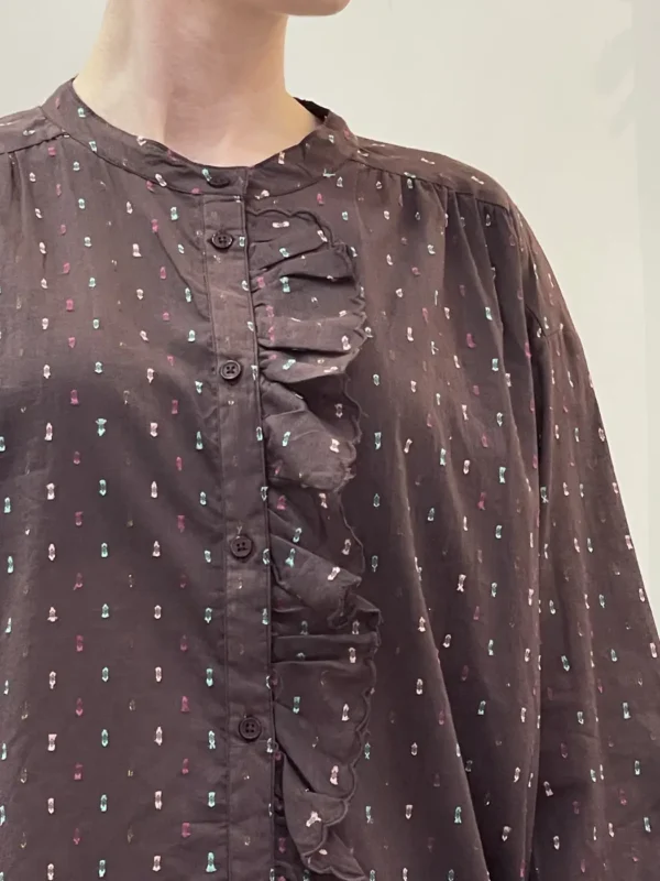 Angè - Camicia rouches - Bordeaux - immagine 4