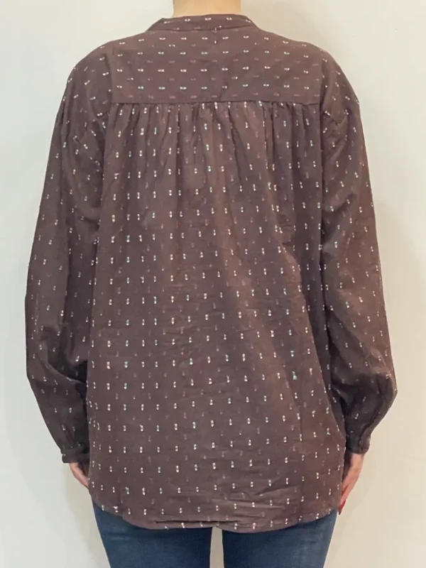 Angè - Camicia rouches - Bordeaux - immagine 3