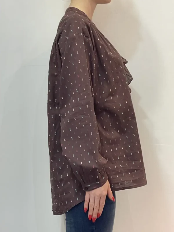 Angè - Camicia rouches - Bordeaux - immagine 2