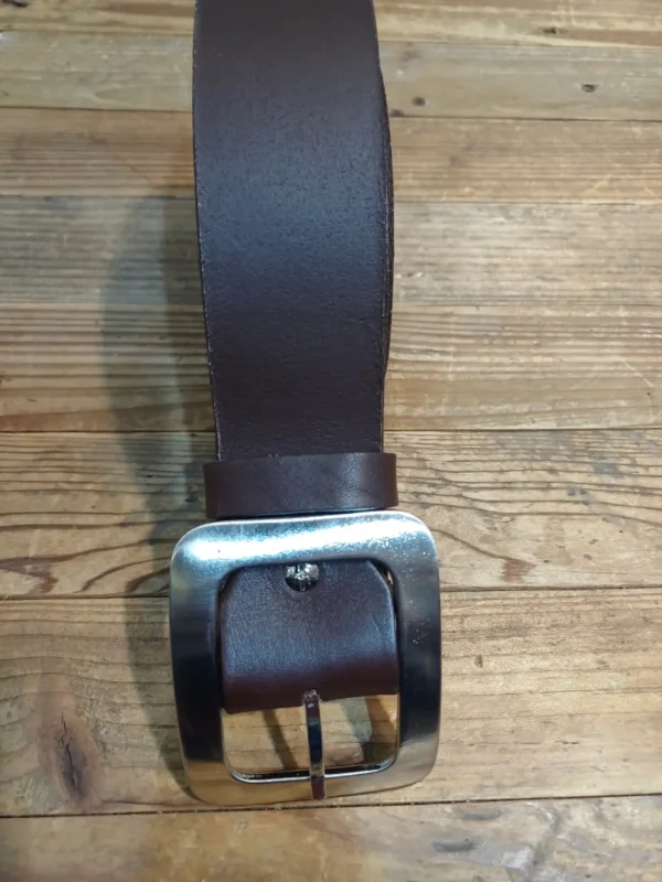 Cintura pelle – fibbia liscia - Marrone