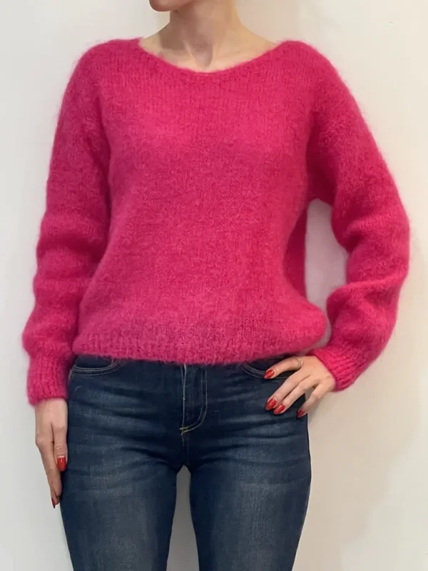 Souvenir - maglia mohair girocollo - Fuxia