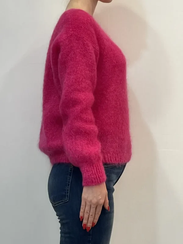 Souvenir - maglia mohair girocollo - Fuxia - immagine 2