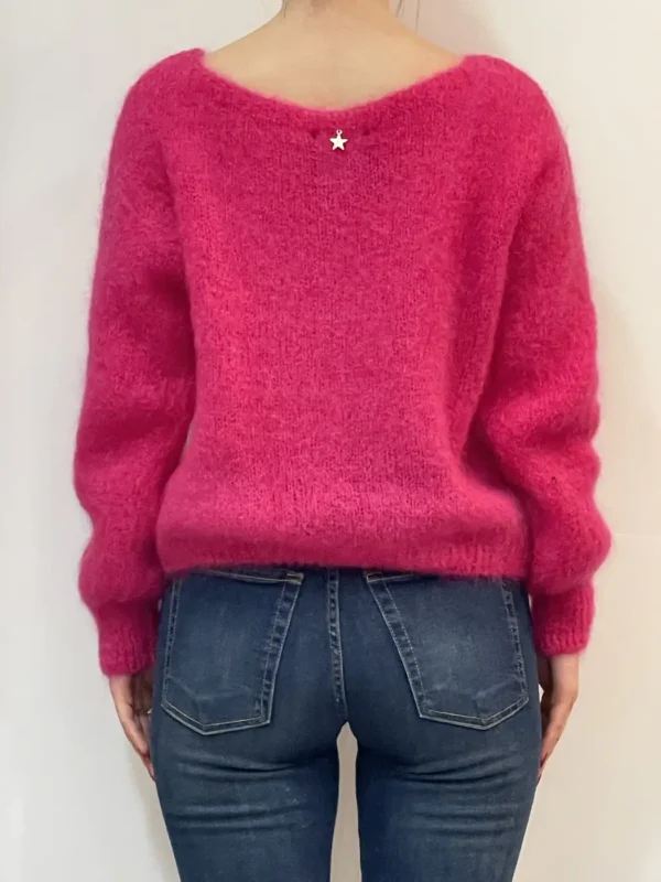 Souvenir - maglia mohair girocollo - Fuxia - immagine 3