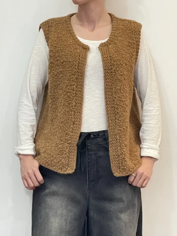 Floor 26 – Gilet maglia bouclè – Camel