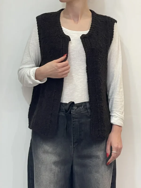 Floor 26 – Gilet maglia bouclè – Marrone