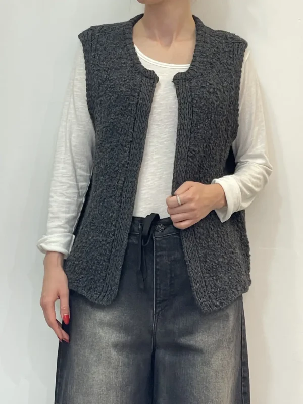 Floor 26 – Gilet maglia bouclè – Grigio