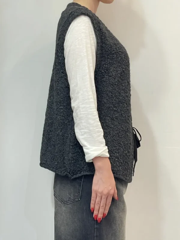 Floor 26 – Gilet maglia bouclè – Grigio - immagine 2