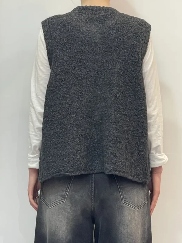 Floor 26 – Gilet maglia bouclè – Grigio - immagine 3