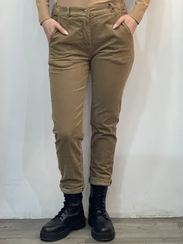 Floor26- pantalone velluto-Mary beige