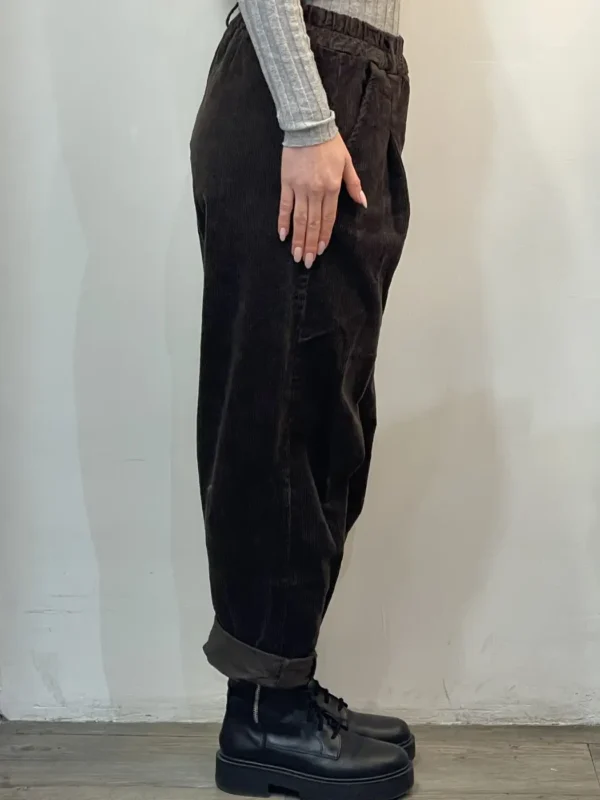Floor26- pantalone velluto Greta- marrone - immagine 2
