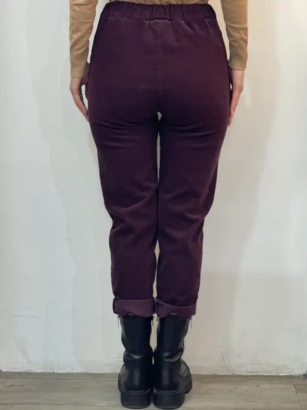 Floor26- pantalone velluto-Mary bordeaux - immagine 2