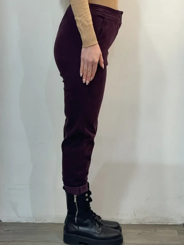 Floor26- pantalone velluto-Mary bordeaux - immagine 3